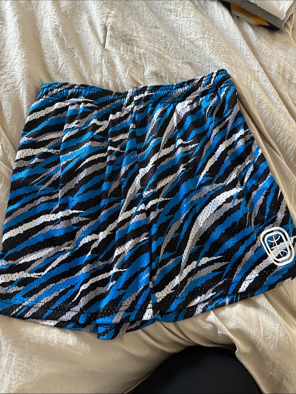 overtime Blue & Black Zebra Print Athletic Shorts